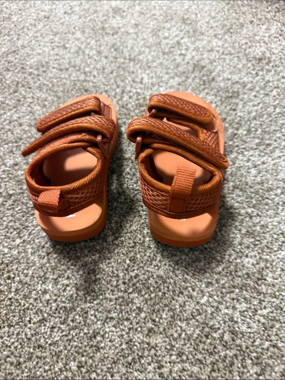 fabkids Orange Mesh Hook-and-Loop Kids' Sandals